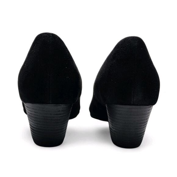 $350 EILEEN FISHER Lily Black Half D'Orsay Slip-On Wedge Pump Women's Size 9.5 - Picture 7 of 8